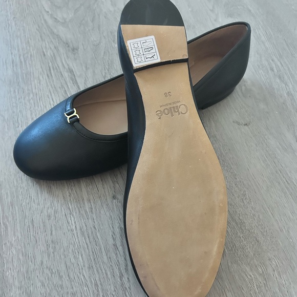 Chloe - Marcie Ballerina Black Flats, Size 38 - Picture 2 of 3